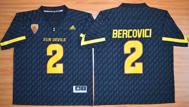 Arizona State Sun Devils 2 Mike Bercovici Black College Jersey