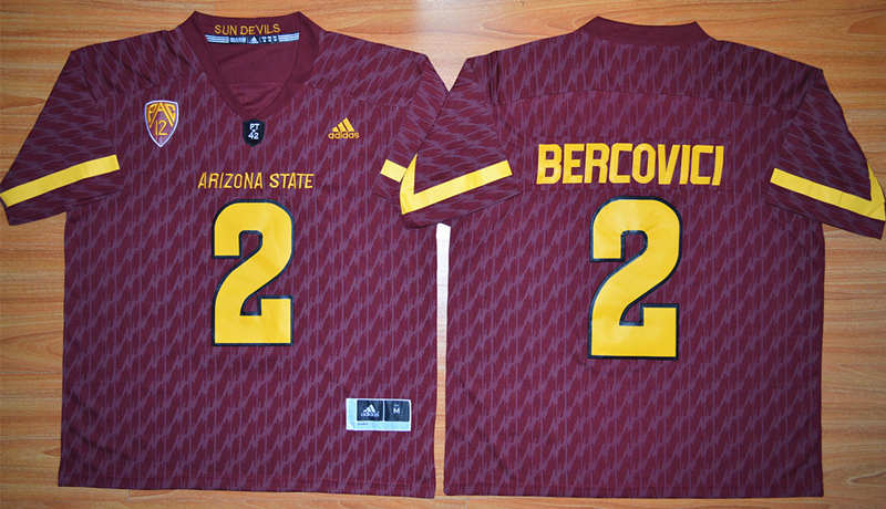 Arizona State Sun Devils 2 Mike Bercovici Maroon College Jersey
