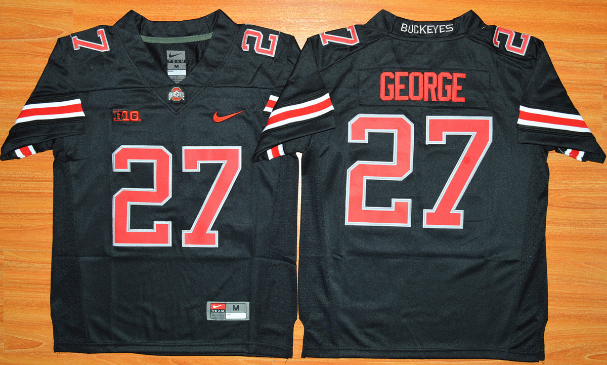 Ohio State Buckeyes 27 Eddie George Black Youth College Jersey - Click Image to Close