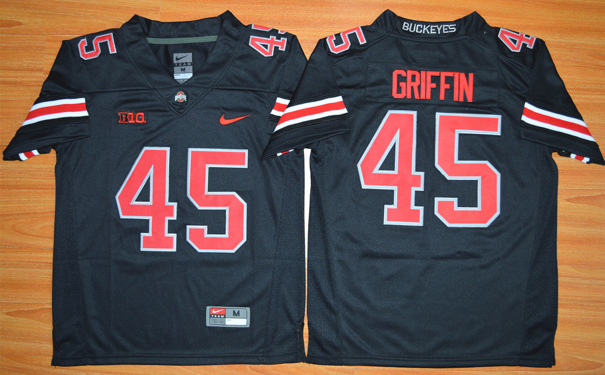Ohio State Buckeyes 45 Archie Griffin Black Youth College Jersey