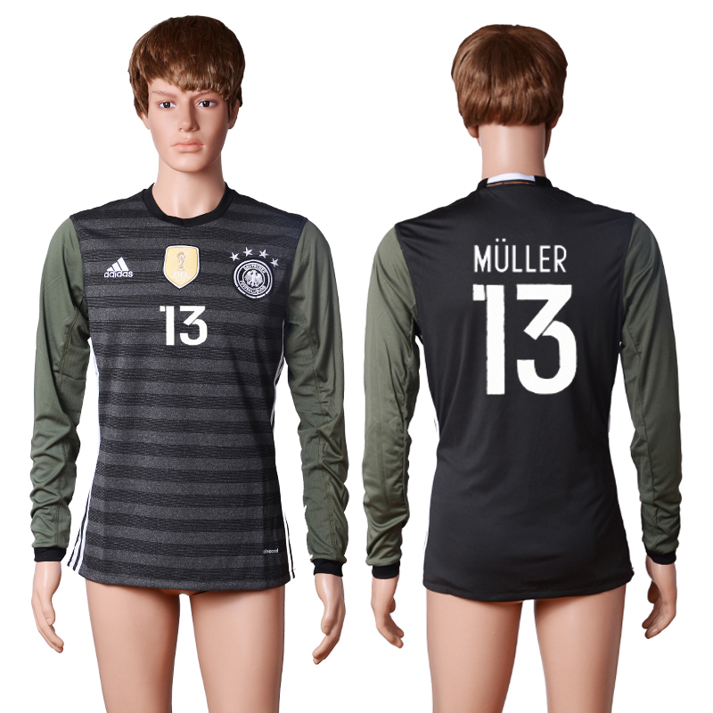 Germany 13 MULLER Away Long Sleeve Thailand Soccer Jersey