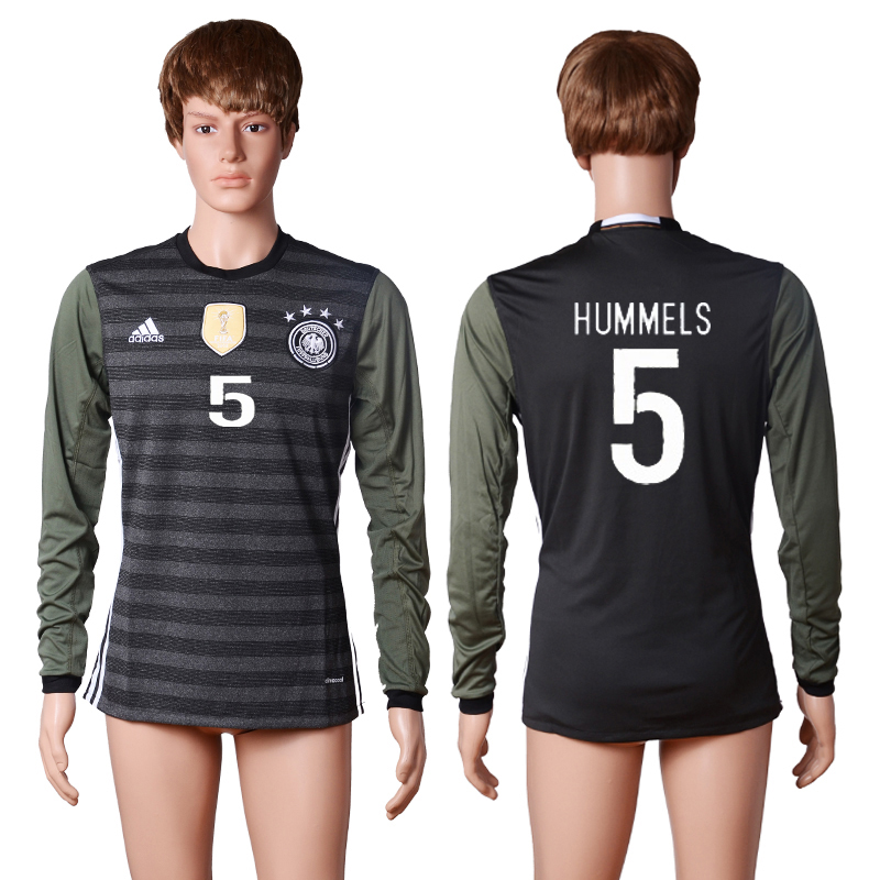 Germany 5 HUMMELS Away Long Sleeve Thailand Soccer Jersey