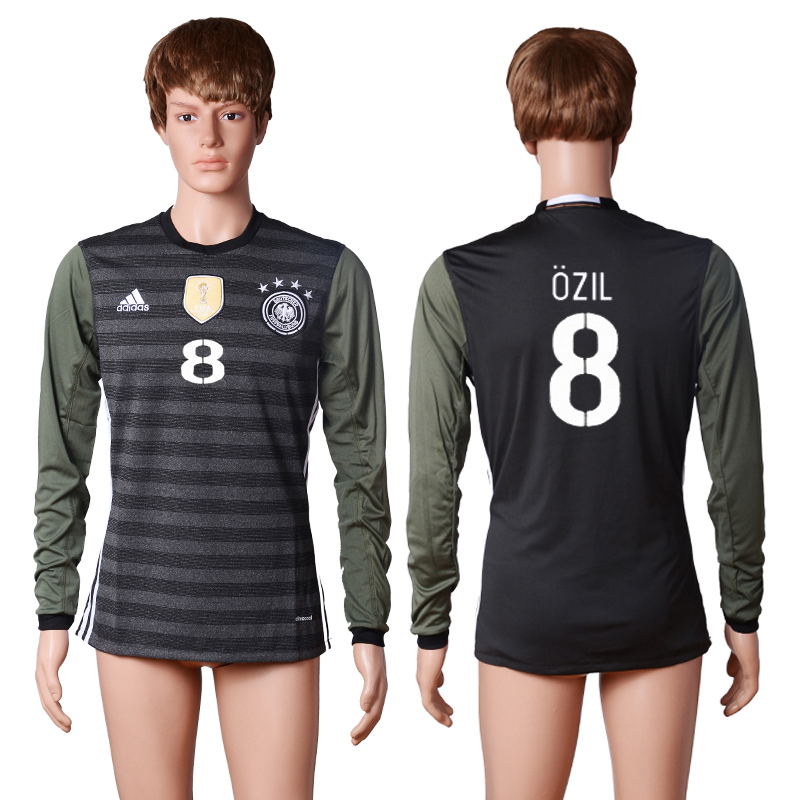 Germany 8 OZIL Away Long Sleeve Thailand Soccer Jersey