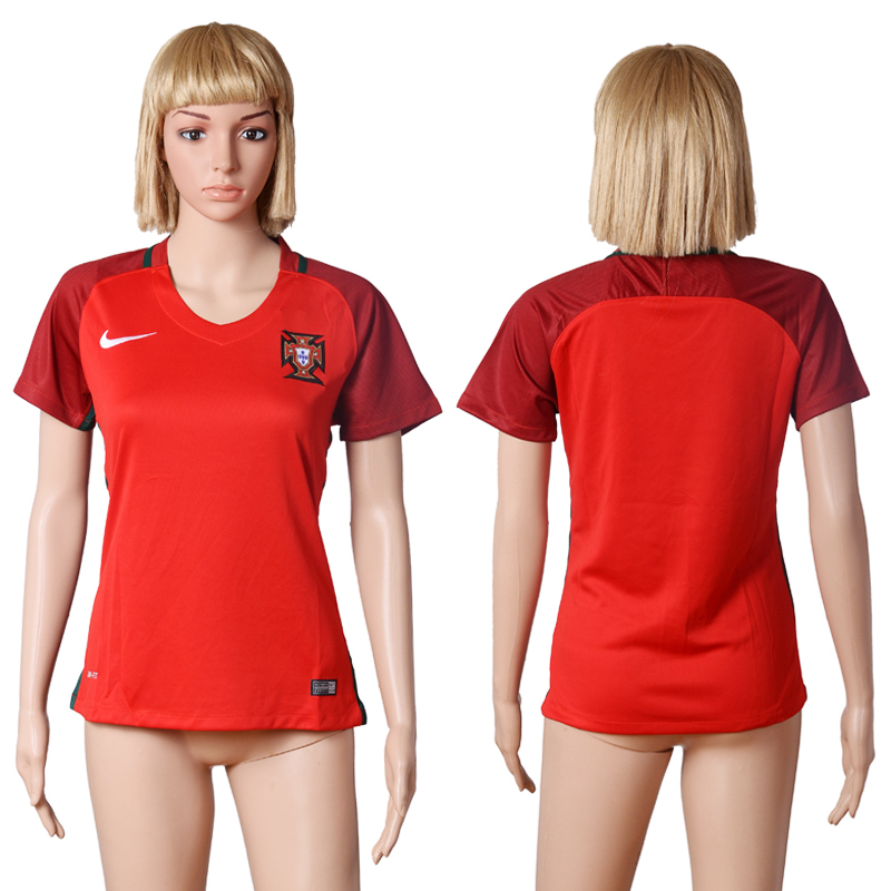 Portugal Home UEFA Euro 2016 Women Soccer Jersey