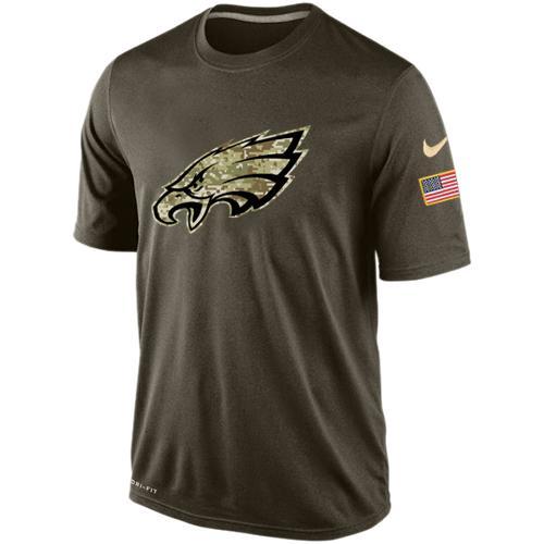 Eagles Team Logo Olive Salute To Service Men's T Shirt