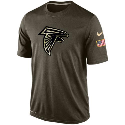 Falcons Team Logo Olive Salute To Service Men's T Shirt