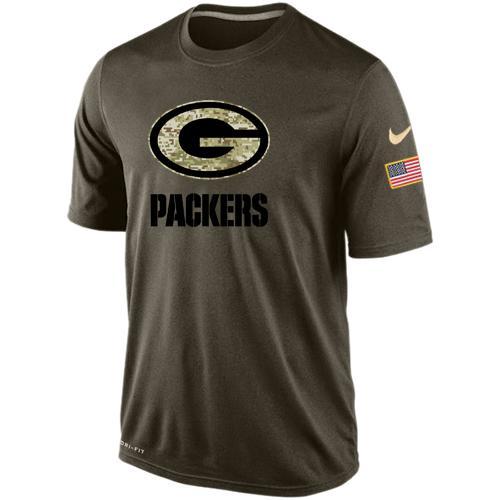 Packers Team Logo Olive Salute To Service Men's T Shirt