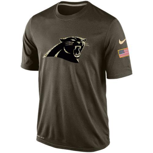 Panthers Team Logo Olive Salute To Service Men's T Shirt