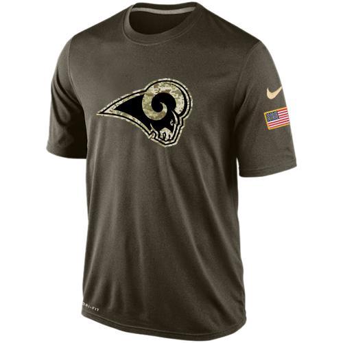 Rams Team Logo Olive Salute To Service Men's T Shirt