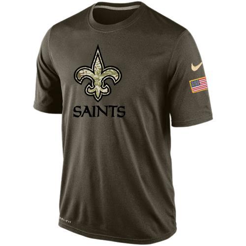 Saints Team Logo Olive Salute To Service Men's T Shirt