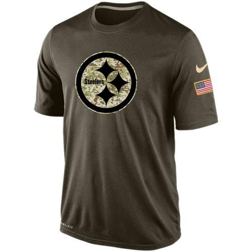 Steelers Team Logo Olive Salute To Service Men's T Shirt