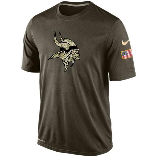 Vikings Team Logo Olive Salute To Service Men's T Shirt