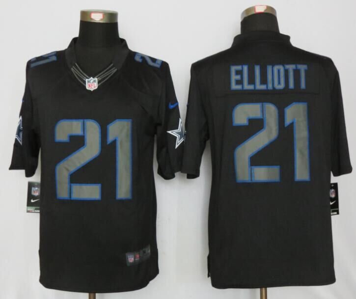 Nike Cowboys 21 Ezekiel Elliott Black Impact Limited Jersey