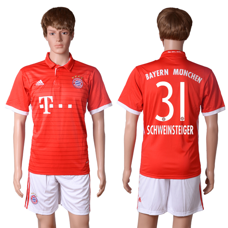 2016-17 Bayern Munich 31 SCHWEINSTEIGER Home Soccer Jersey