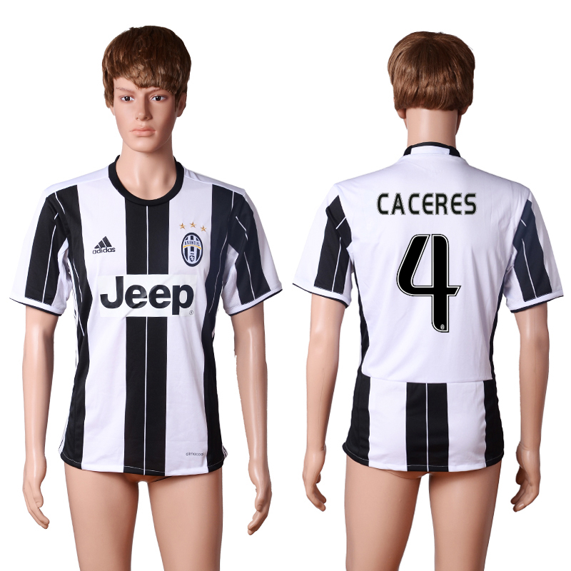2016-17 Juventus 4 CACERES Home Thailand Soccer Jersey