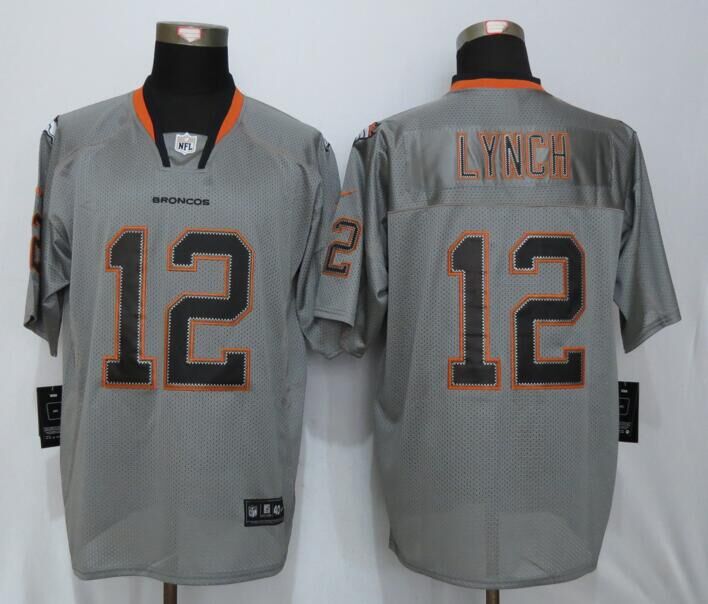 Nike Broncos 12 Paxton Lynch Lights Out Grey Elite Jersey