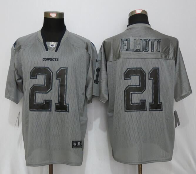 Nike Cowboys 21 Ezekiel Elliott Lights Out Grey Elite Jersey