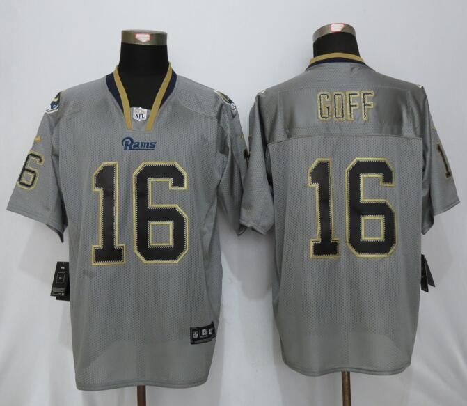 Nike Rams 16 Jared Goff Lights Out Grey Elite Jersey