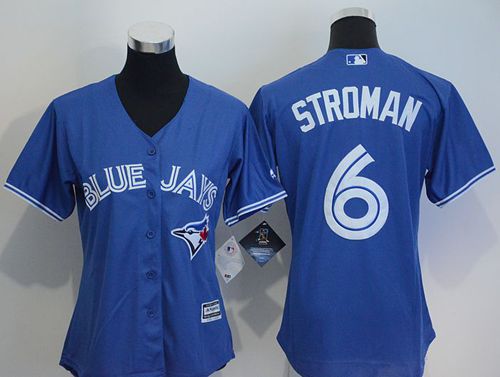 Blue Jays 6 Marcus Stroman Blue Women New Cool Base Jersey - Click Image to Close