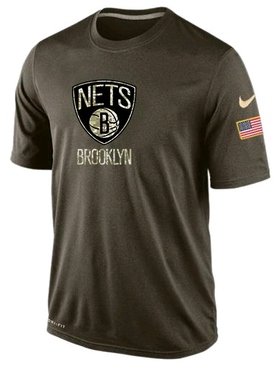 Nike Brooklyn Nets Olive Salute To Service Men's Dri-Fit T-Shirt