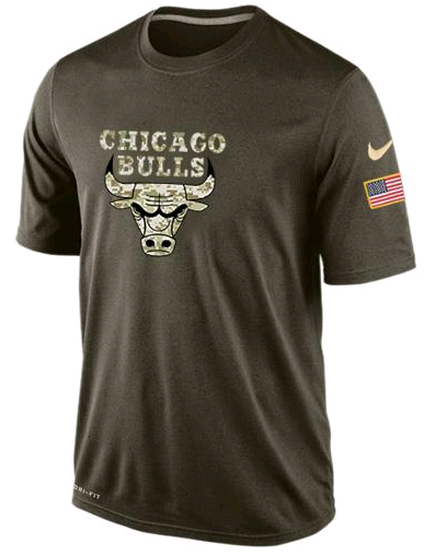 Nike Chicago Bulls Olive Salute To Service Men's Dri-Fit T-Shirt