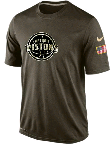Nike Detroit Pistons Olive Salute To Service Men's Dri-Fit T-Shirt