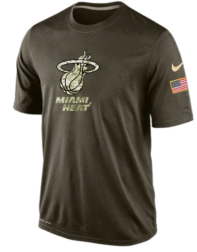 Nike Miami Heat Olive Salute To Service Men's Dri-Fit T-Shirt