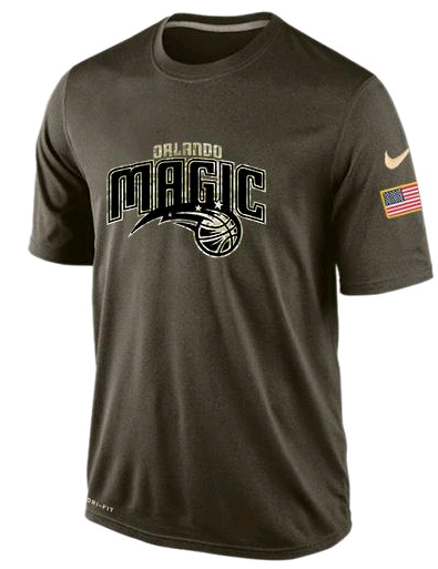 Nike Orlando Magic Olive Salute To Service Men's Dri-Fit T-Shirt - Click Image to Close