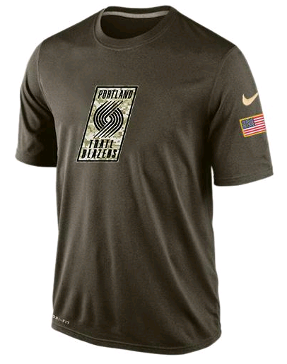 Nike Portland Trail Blazers Olive Salute To Service Men's Dri-Fit T-Shirt