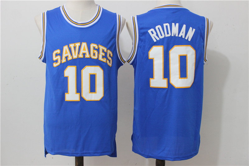 Oklahoma Savages 10 Dennis Rodman Blue College Jersey - Click Image to Close