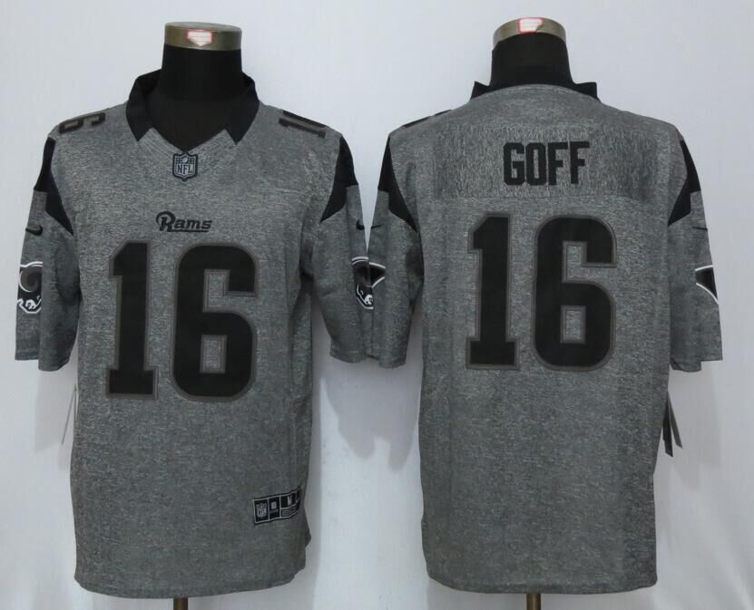 Nike Rams 16 Jared Goff Gray Gridiron Gray Limited Jersey - Click Image to Close