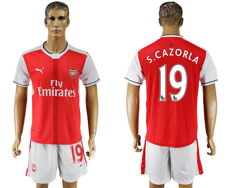 2016-17 Arsenal 19 S.CAZORLA Home Soccer Jersey