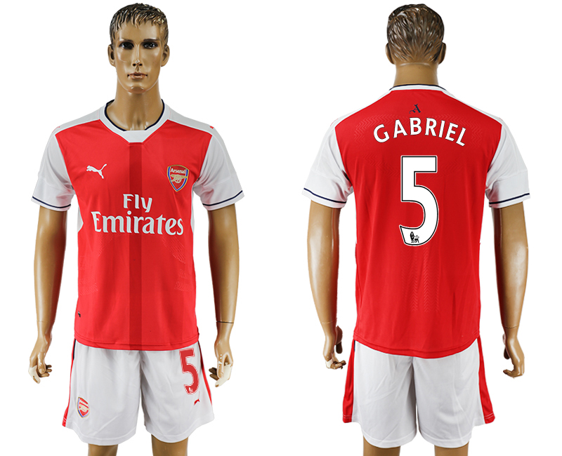 2016-17 Arsenal 5 GABRIEL Home Soccer Jersey