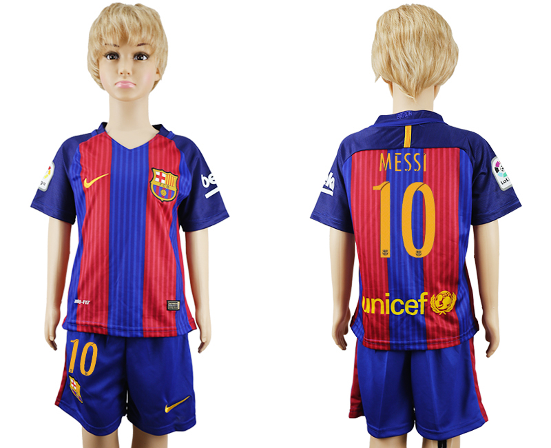 2016-17 Barcelona 10 MESSI Home Youth Soccer Jersey