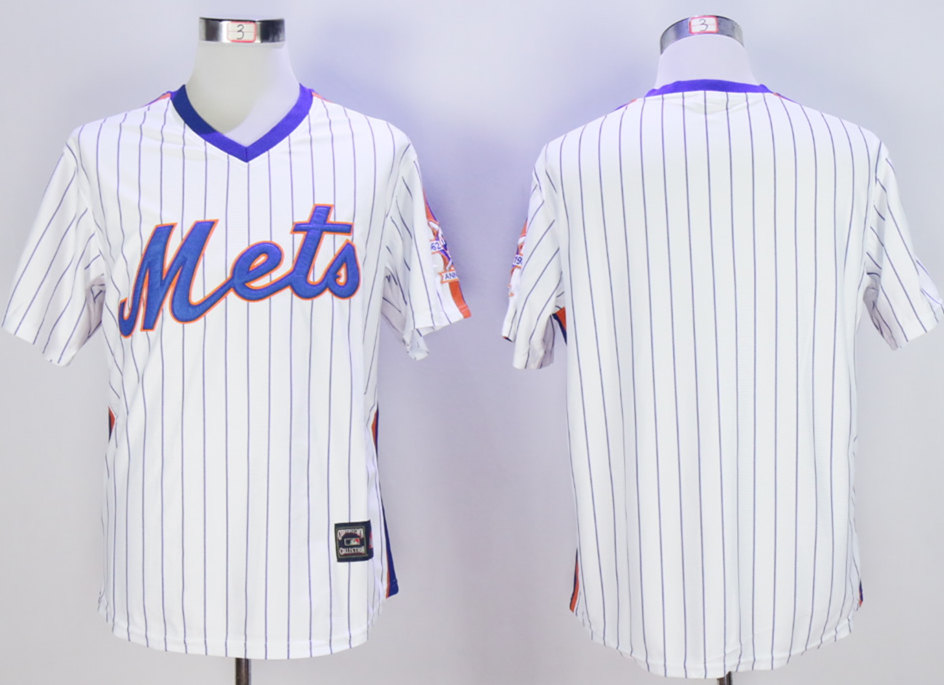 Mets 18 Blank White Cool Base Cooperstown Collection Player Jersey