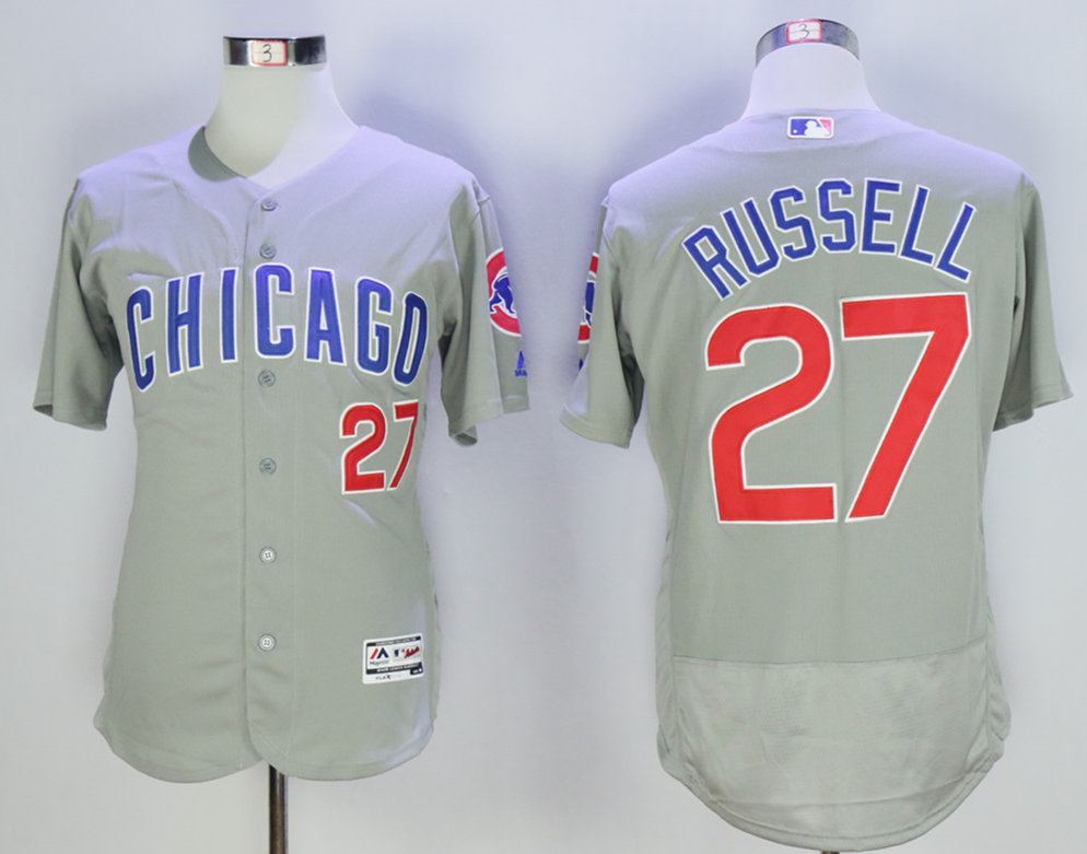 Cubs 27 Addison Russell Grey Flexbase Jersey