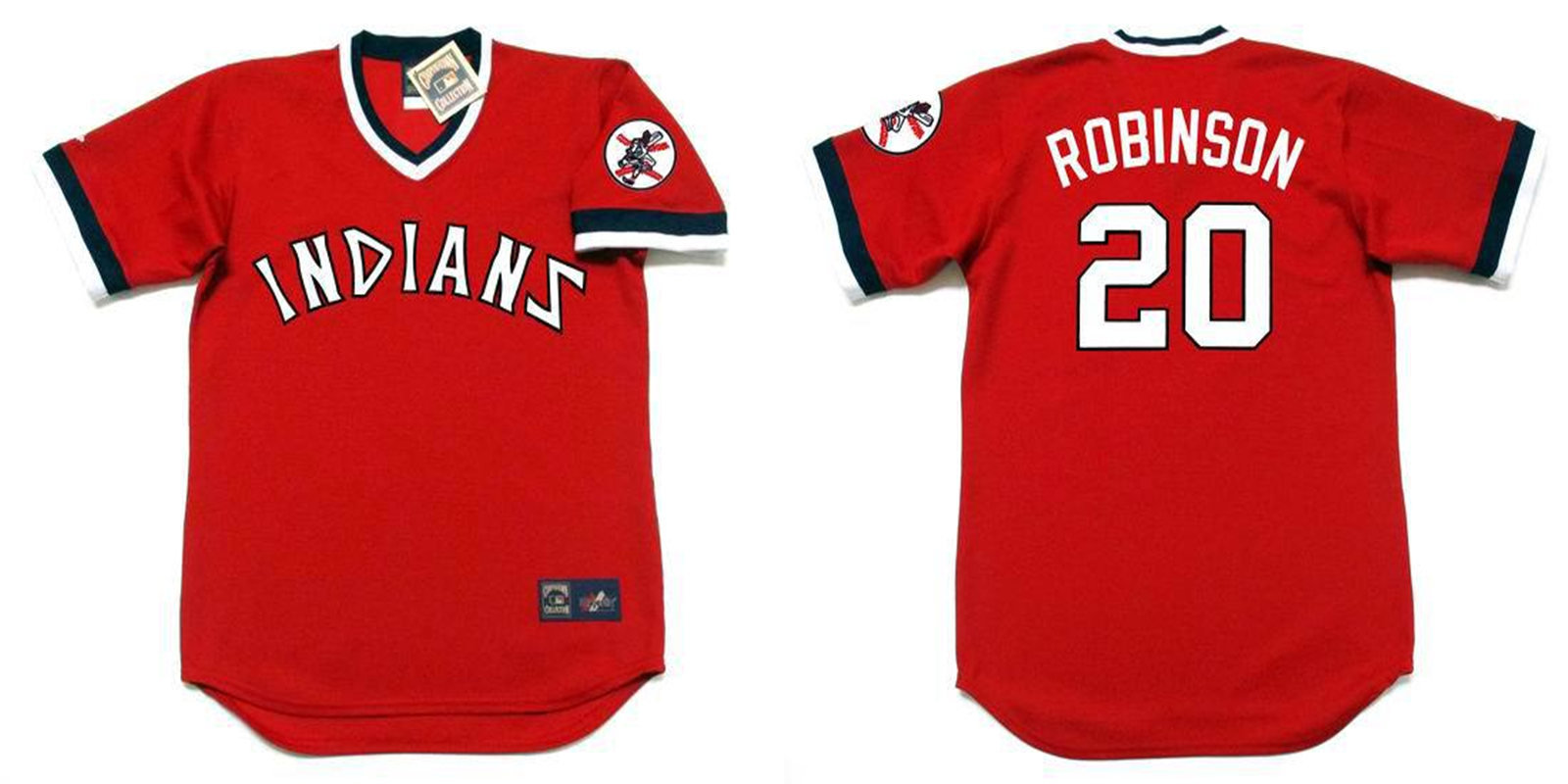 Indians 20 Frank Robinson Red Throwback Jersey