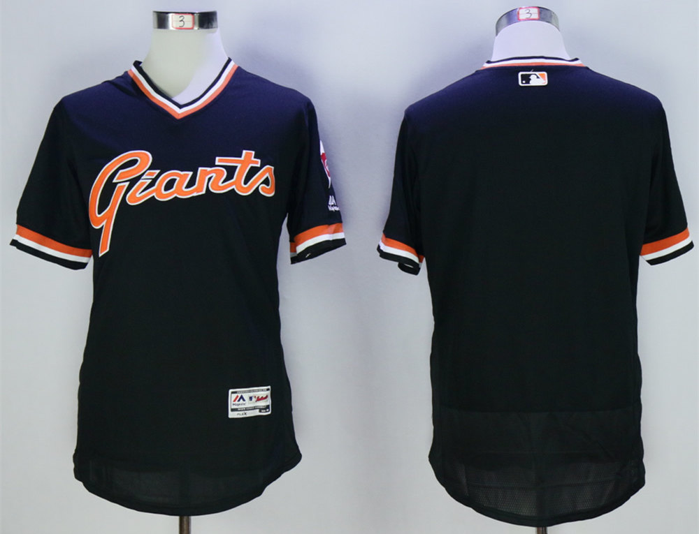 Giants Blank Black Throwback Flexbase Jersey Giants Blank Black Throwback Flexbase Jersey