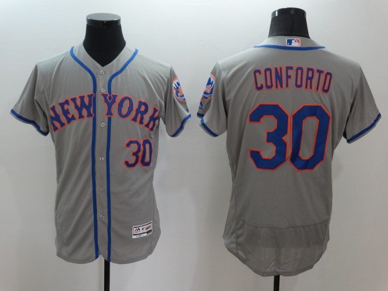 Mets 30 Michael Conforto Grey Flexbase Jersey