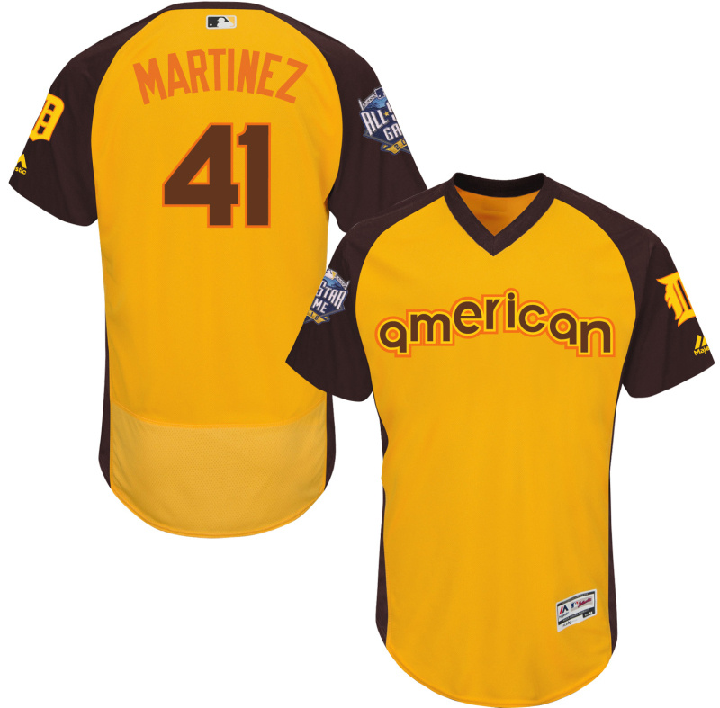 American League Tigers 41 Victor Martinez Gold 2016 All-Star Game Flexbase Jersey