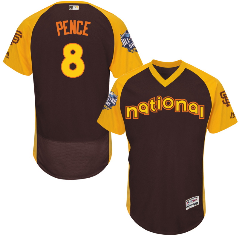 National League Giants 8 Hunter Pence Brown 2016 All-Star Game Flexbase Jersey