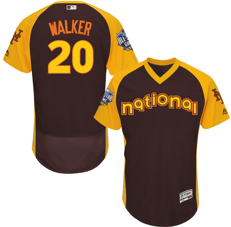 National League Mets 20 Neil Walker Brown 2016 All-Star Game Flexbase Jersey