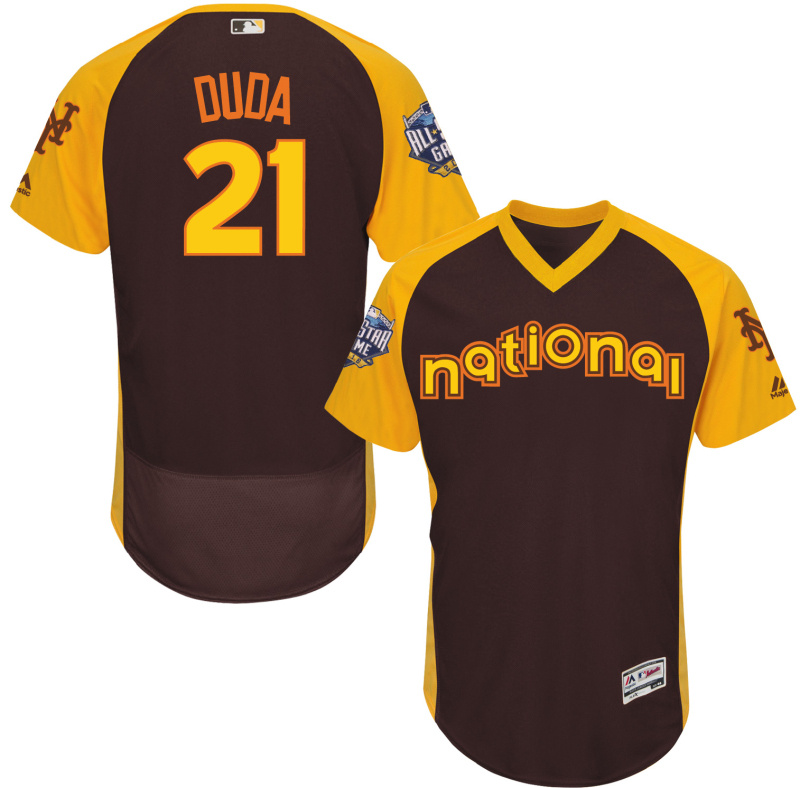 National League Mets 21 Lucas Duda Brown 2016 All-Star Game Flexbase Jersey