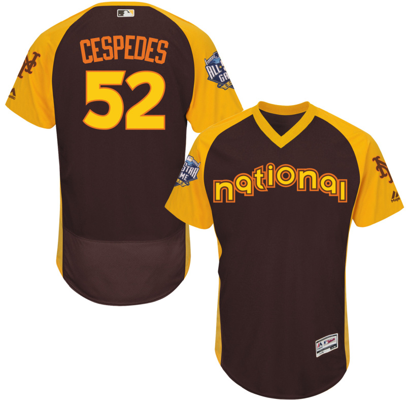 National League Mets 52 Yoenis Cespedes Brown 2016 All-Star Game Flexbase Jersey