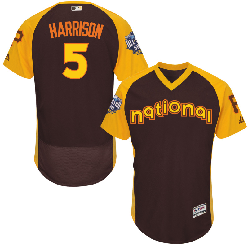 National League Pirates 5 Josh Harrison Brown 2016 All-Star Game Flexbase Jersey