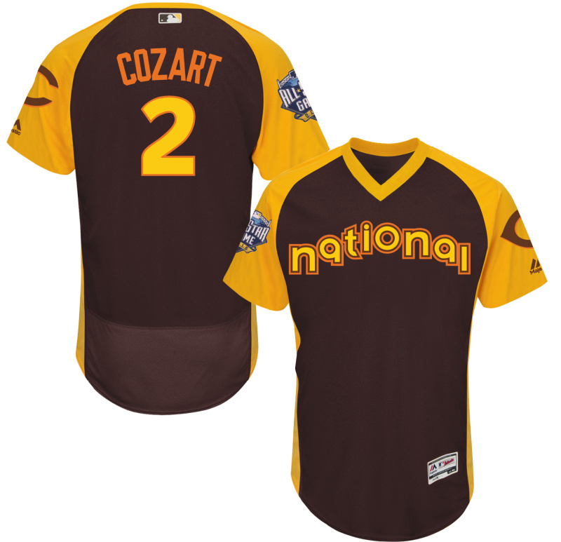 National League Reds 2 Zack Cozart Brown 2016 All-Star Game Flexbase Jersey