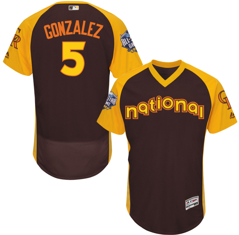 National League Rockies 5 Carlos Gonzalez Brown 2016 All-Star Game Flexbase Jersey