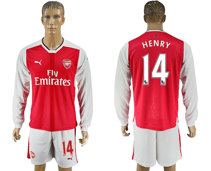 2016-17 Arsenal 14 HENRY Home Long Sleeve Soccer Jersey 2016-17 Arsenal 14 HENRY Home Long Sleeve Soccer Jersey