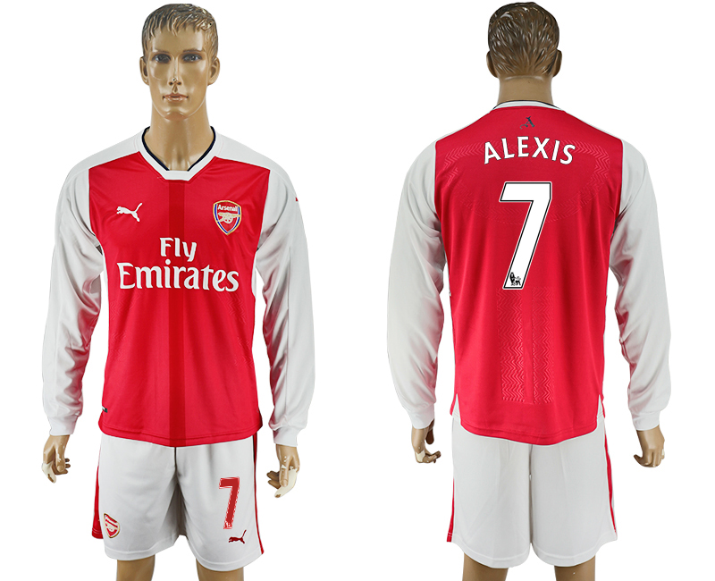 2016-17 Arsenal 7 ALEXIS Home Long Sleeve Soccer Jersey