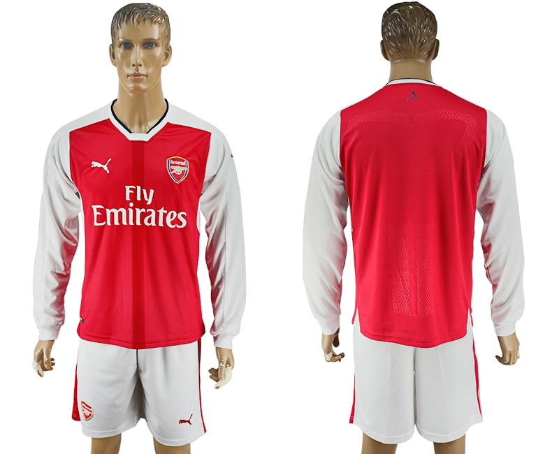 2016-17 Arsenal Home Long Sleeve Soccer Jersey